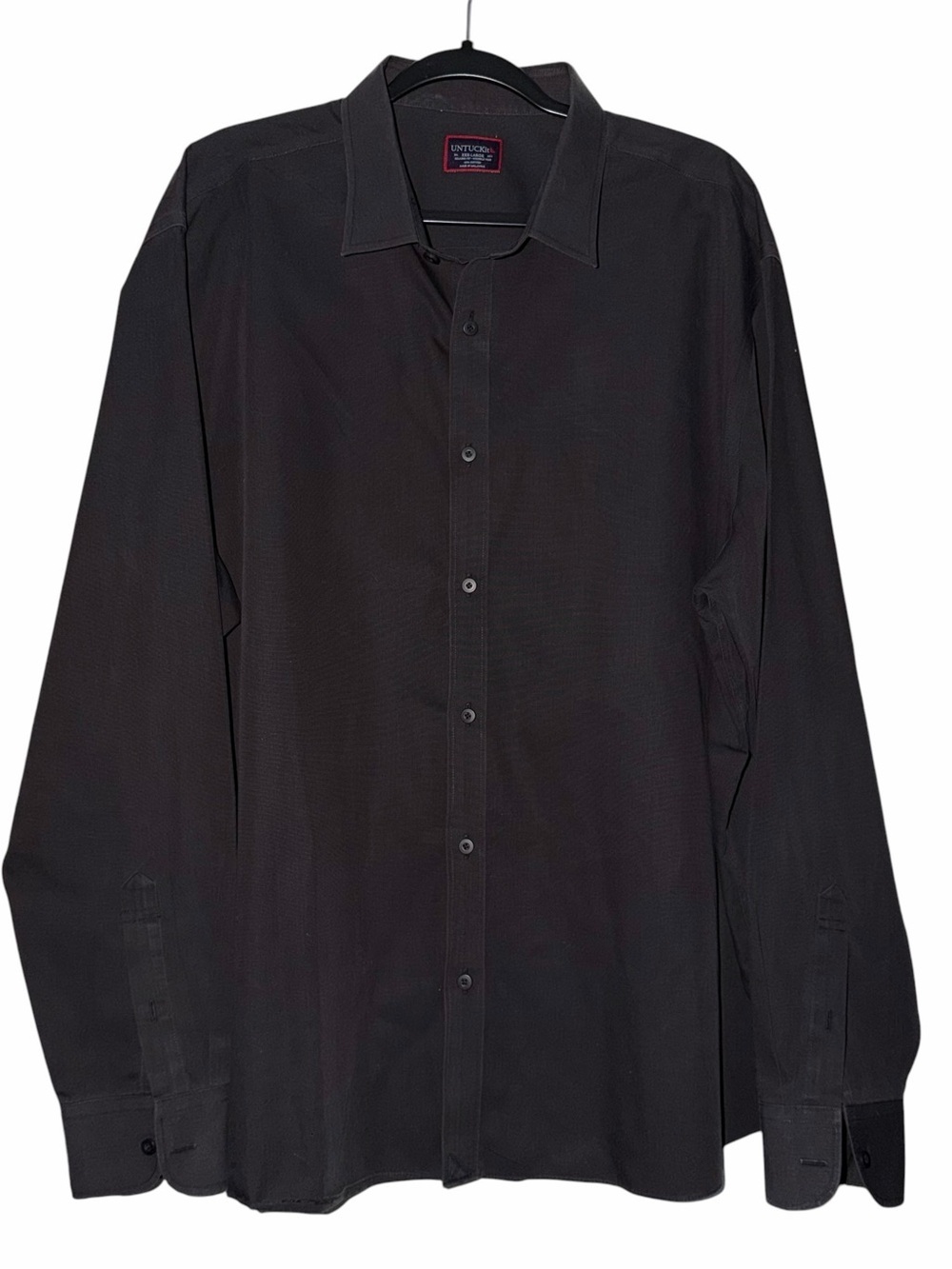 UNTUCKit Men's Long-Sleeve Black Dress Shirt XXL